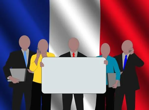 French team with flag Stock Illustration