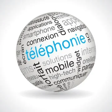 French telephony theme sphere Stock Illustration