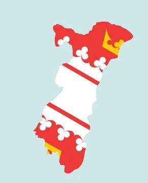 French territory Alsace map flag vector silhouette illustration isolated イラスト素材