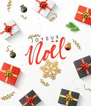 French text Joyeux Noel. Stock Illustration