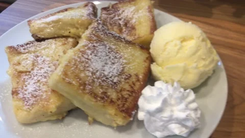 French toast a la mode Stock Footage 160644477