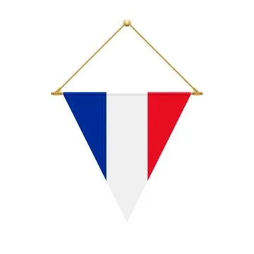 French triangle flag hanging, vector illustration Stock Illustration