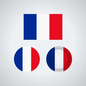 French trio flags, vector illustration Stock Illustration