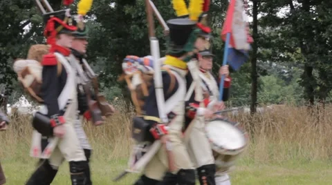 French troops marching Napoleonic era Video stock 8508296