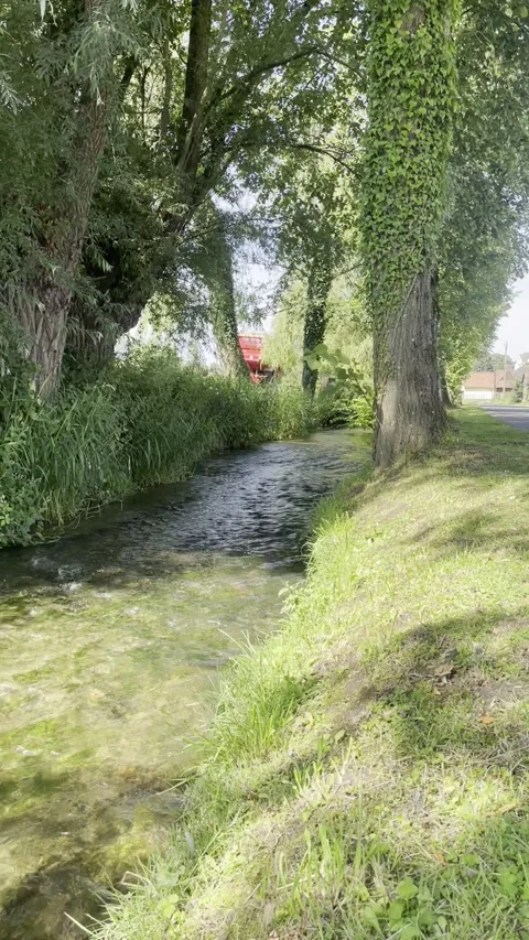 French Village Stream Stock Footage 292508429