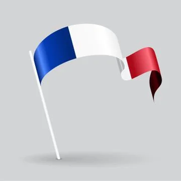 French wavy flag. Vector illustration Stock Illustration