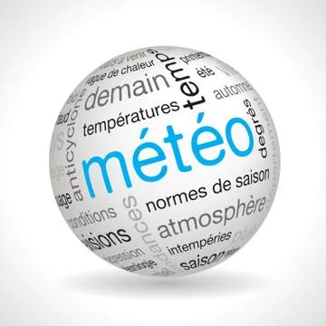 French weather forecast theme sphere Stock Illustration