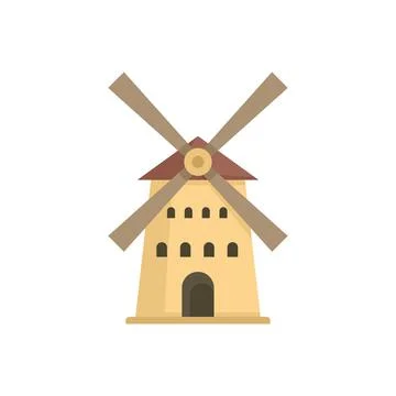 French windmill icon flat isolated vector 스톡 일러스트