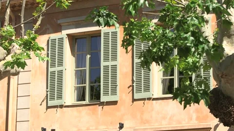 FRENCH WINDOWS AND SHUTTERS, AIX EN PROVENCE, FRANCE Stock Footage 45720763