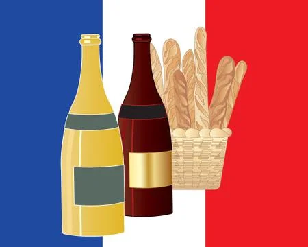 French wine Stock Illustration