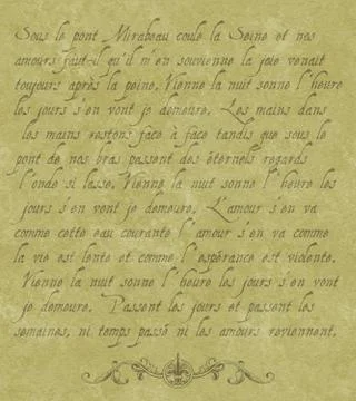 French writing on old parchment Stock-Illustration