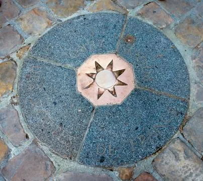 French zero kilometer - zero or starting point of French roads; Stock-Fotos