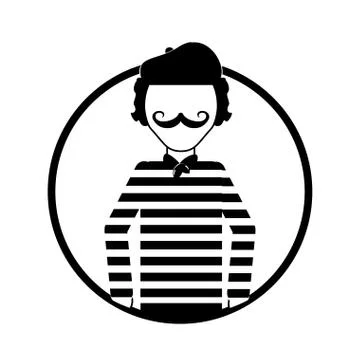 Frenchman character cartoon Stock Illustration
