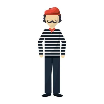 Frenchman character cartoon Stock-Illustration