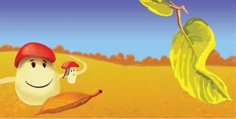 Frendly mushrooms Stock Illustration