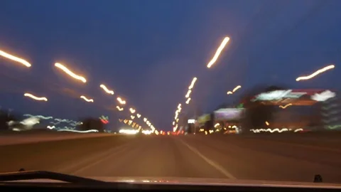 A frenetic blast through the streets of night city. time lapse in hyper lapse Stock Footage 77327601