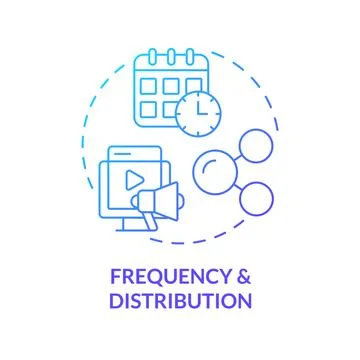 Frequency and distribution blue gradient concept icon Stock Illustration