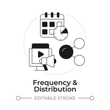 Frequency and distribution modern flat line concept icon Stock Illustration