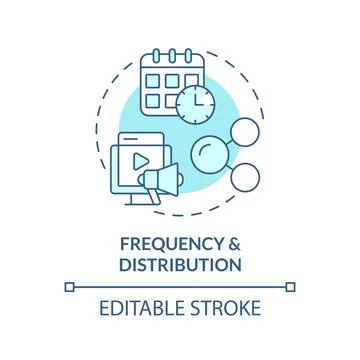 Frequency and distribution turquoise concept icon Stock Illustration
