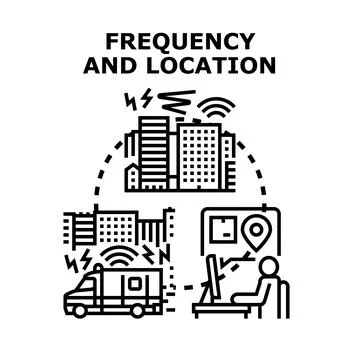 Frequency and location tracking concept illustration 스톡 일러스트