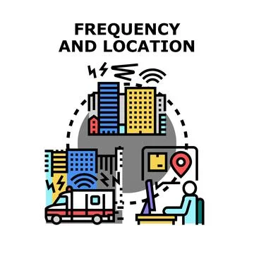 Frequency and location tracking concept illustration Stock Illustration