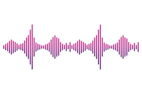 Frequency audio waveform, music wave HUD interface elements, voice graph sign Stock Illustration