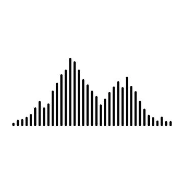 Frequency audio waveform, music wave HUD interface elements, voice graph sign Stock Illustration