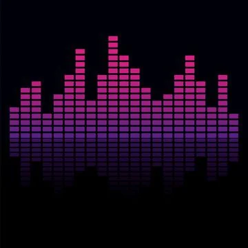 Frequency audio waveform, music wave HUD interface elements, voice graph sign Stock Illustration