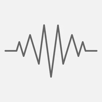 Frequency audio waveform, music wave HUD interface elements, voice graph sign Stock Illustration