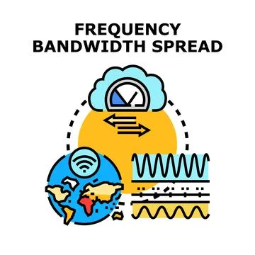 Frequency bandwidth spread concept vector illustration Stock Illustration