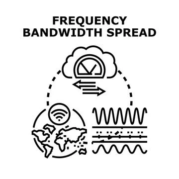 Frequency bandwidth spread concept vector illustration Stock Illustration