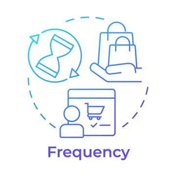 Frequency blue gradient concept icon Stock Illustration