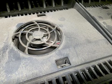 Frequency Converter Cooler Covered in Dust in Industrial Setting Stock Photos