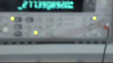 Frequency counter in a laboratory Stock Footage 65014014