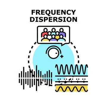 Frequency dispersion representing sound waves variation Stock Illustration