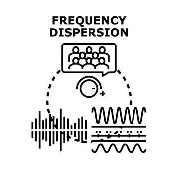Frequency dispersion representing sound waves variation Stock Illustration
