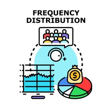 Frequency distribution analyzing population data and financial trends Stock Illustration
