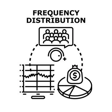 Frequency distribution analyzing population data and financial trends Stock Illustration