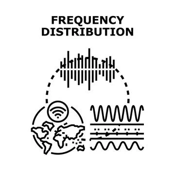 Frequency distribution concept displaying global signal analysis Stock Illustration