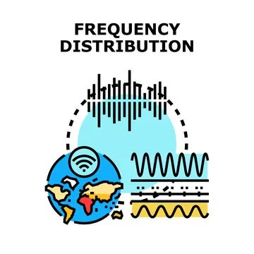 Frequency distribution concept displaying global signal analysis Stock Illustration