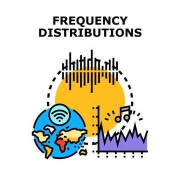 Frequency distributions concept depicting data analysis and research Stock Illustration