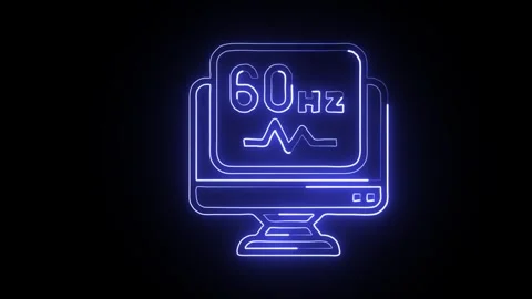 Frequency Icon Isolated on Black Background, Signal Wave Neon Line Animatio.. Stock Footage 323940857