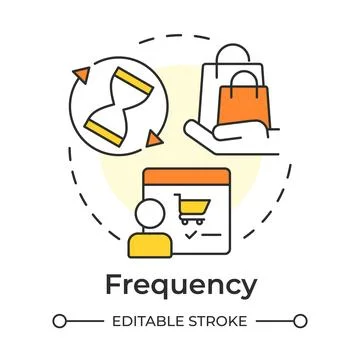 Frequency multi color concept icon Stock Illustration