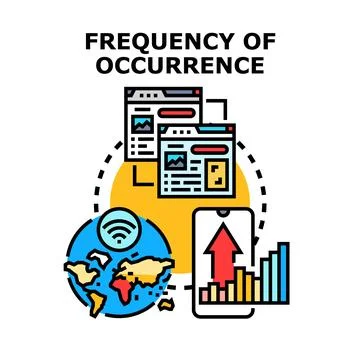 Frequency of occurrence concept analysis developing global website Stock Illustration