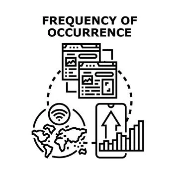 Frequency of occurrence concept analysis developing global website Stock Illustration