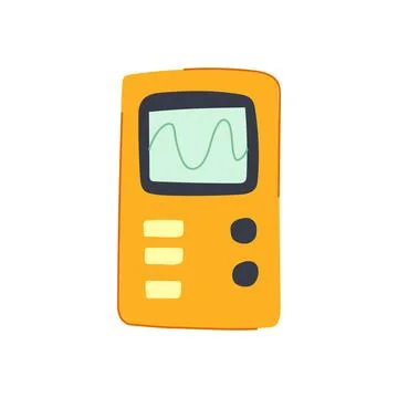 Frequency oscillograph cartoon vector illustration Illustrazione stock