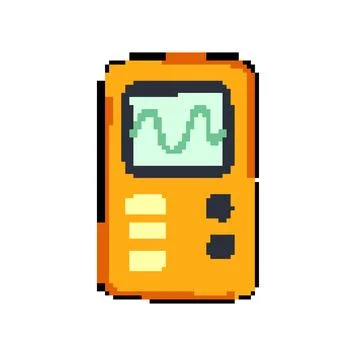 Frequency oscillograph pixel art vector illustration Stock Illustration