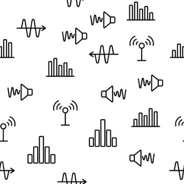 Frequency Pulse Wave Vector Seamless Pattern 스톡 일러스트