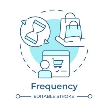 Frequency soft blue concept icon Stock Illustration
