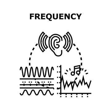 Frequency sound wave measuring and hearing concept Stock Illustration